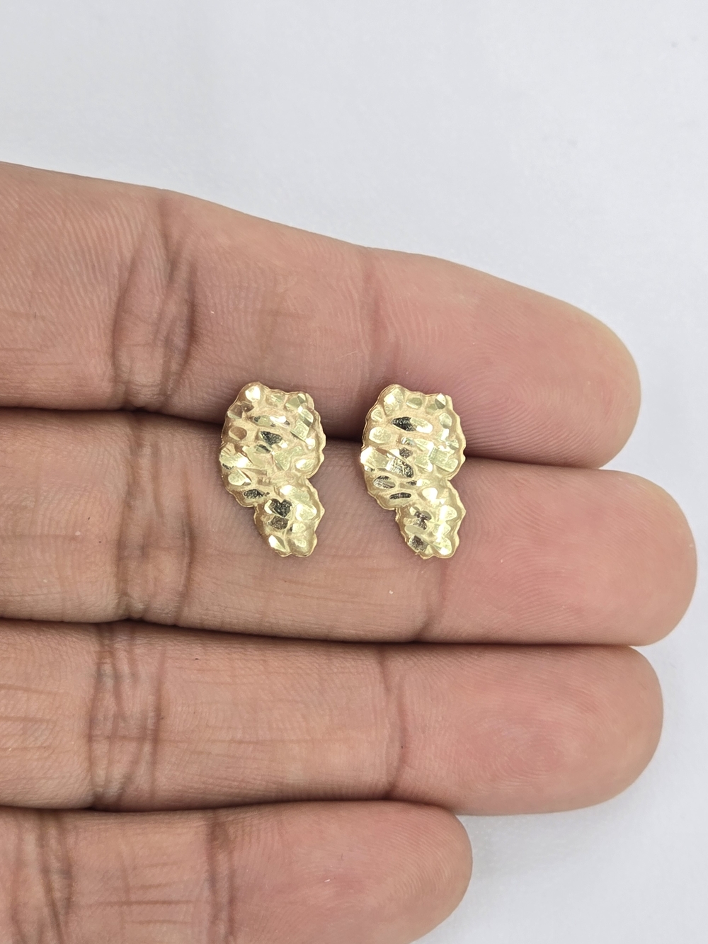 10kt Real Gold Nugget Stud Earring